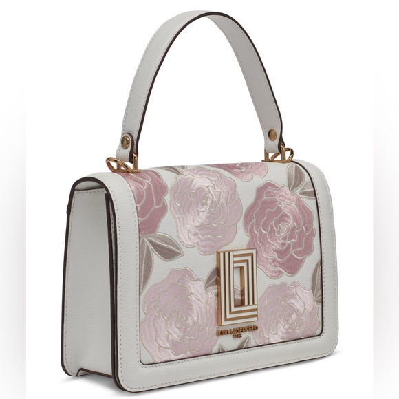 Karl Lagerfeld Paris Simone Embroidered Flap Crossbody - Picture 4 of 8